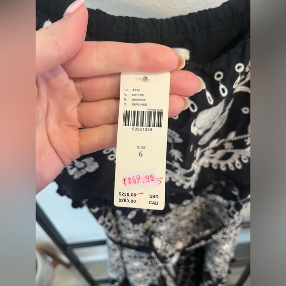 Anthropology New With Tags Florina Off the Shoulder Embroidered Dress - Picture 5 of 6